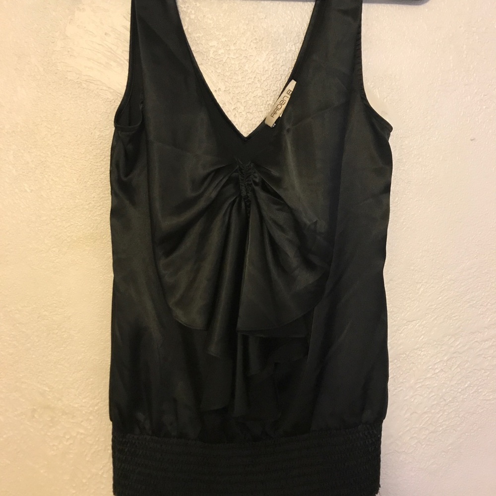 ARDEN B Black Silk Top